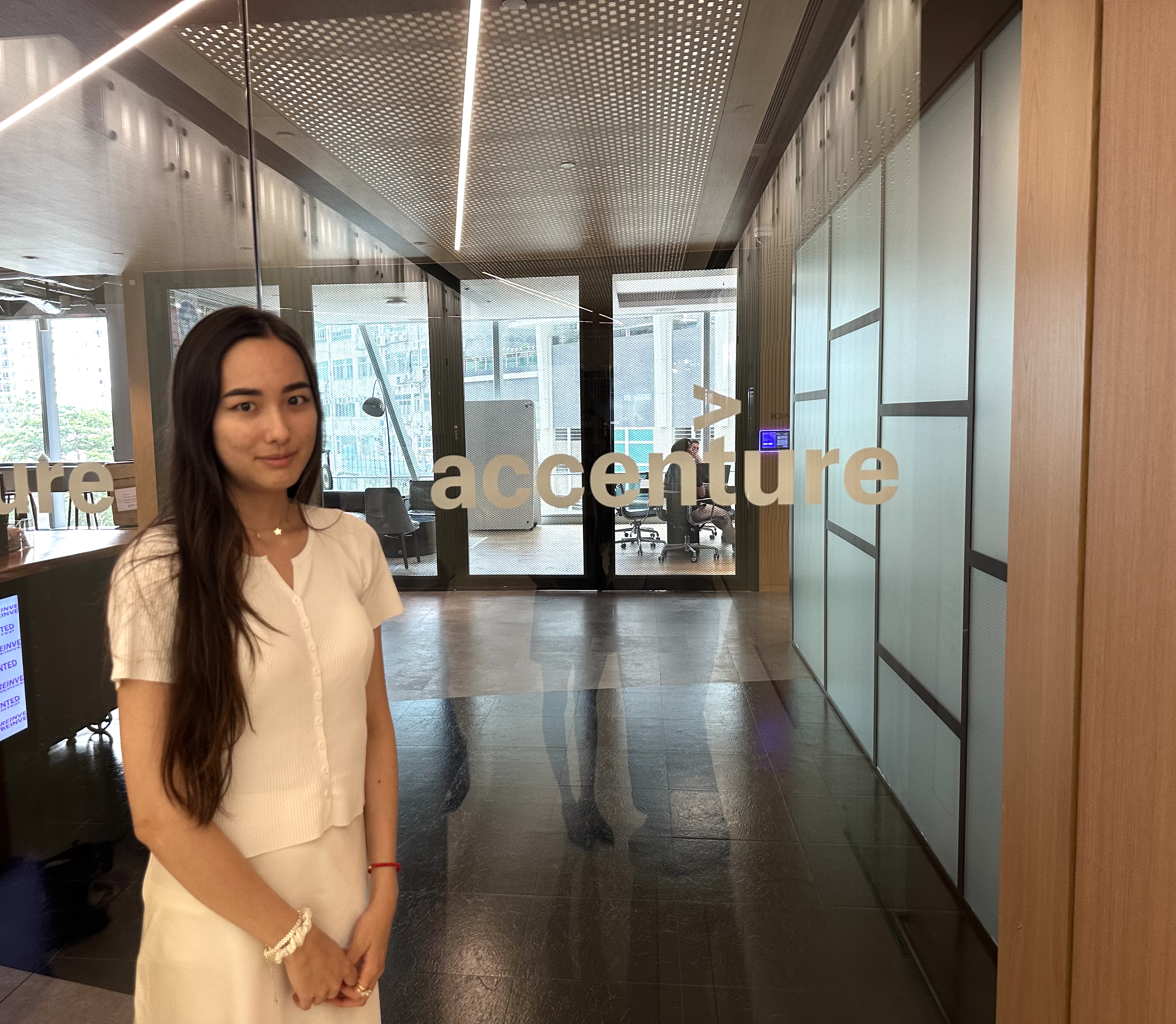 Sabina at the Accenture Hong Kong office