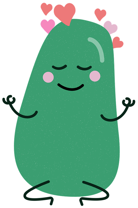 Kin mascot meditating