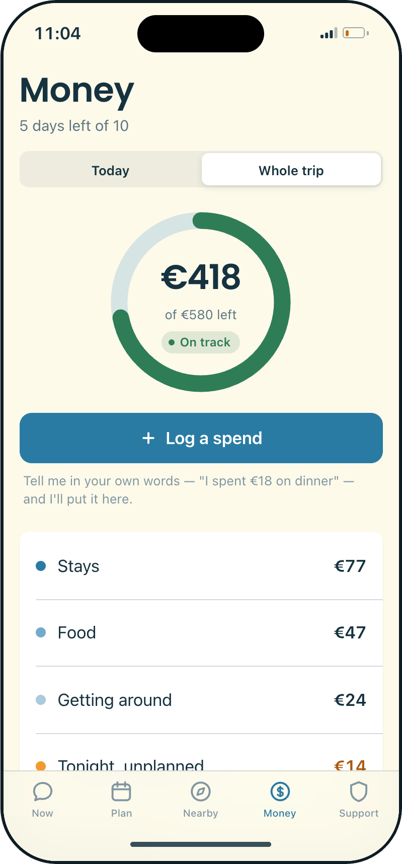 Warbler Money tab