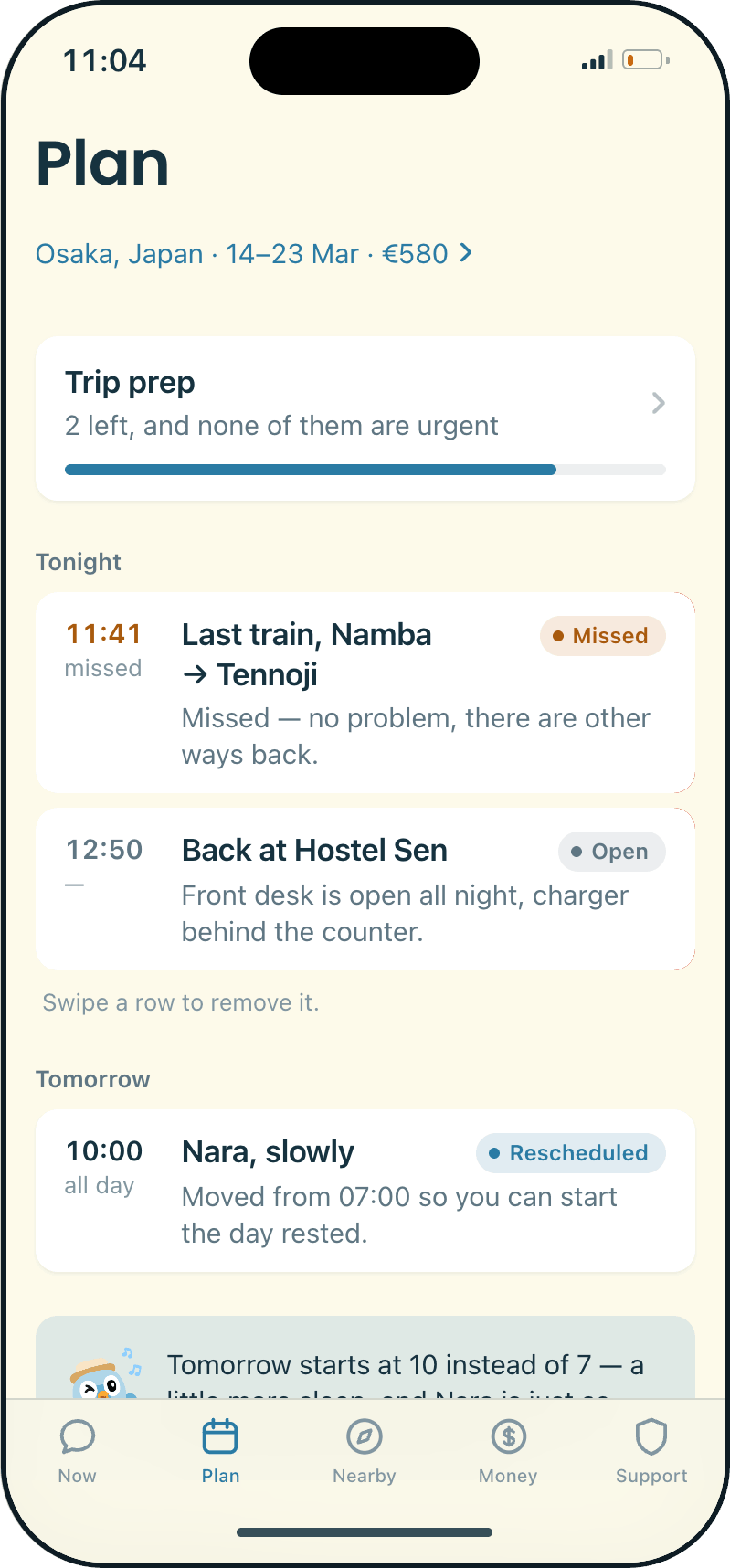 Warbler Plan tab