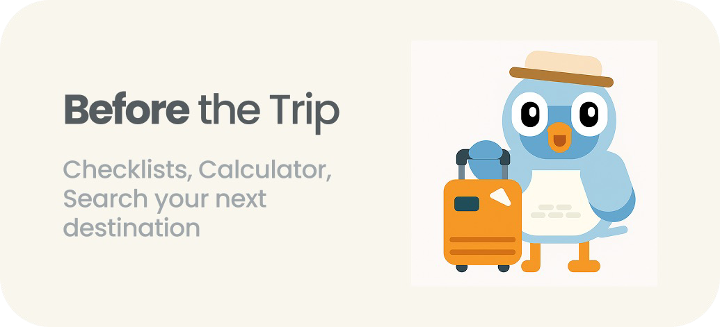 Designathon version: Before the Trip card