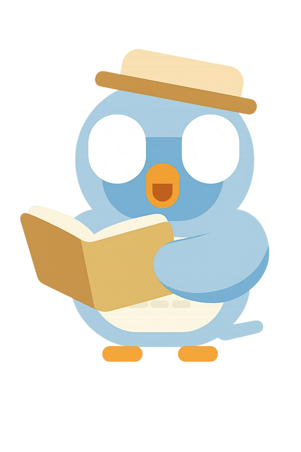 Woby reading a book